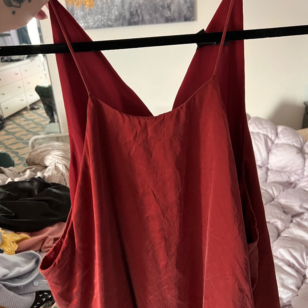 Elegant Red Sleeveless Dress Banana Republic SILK